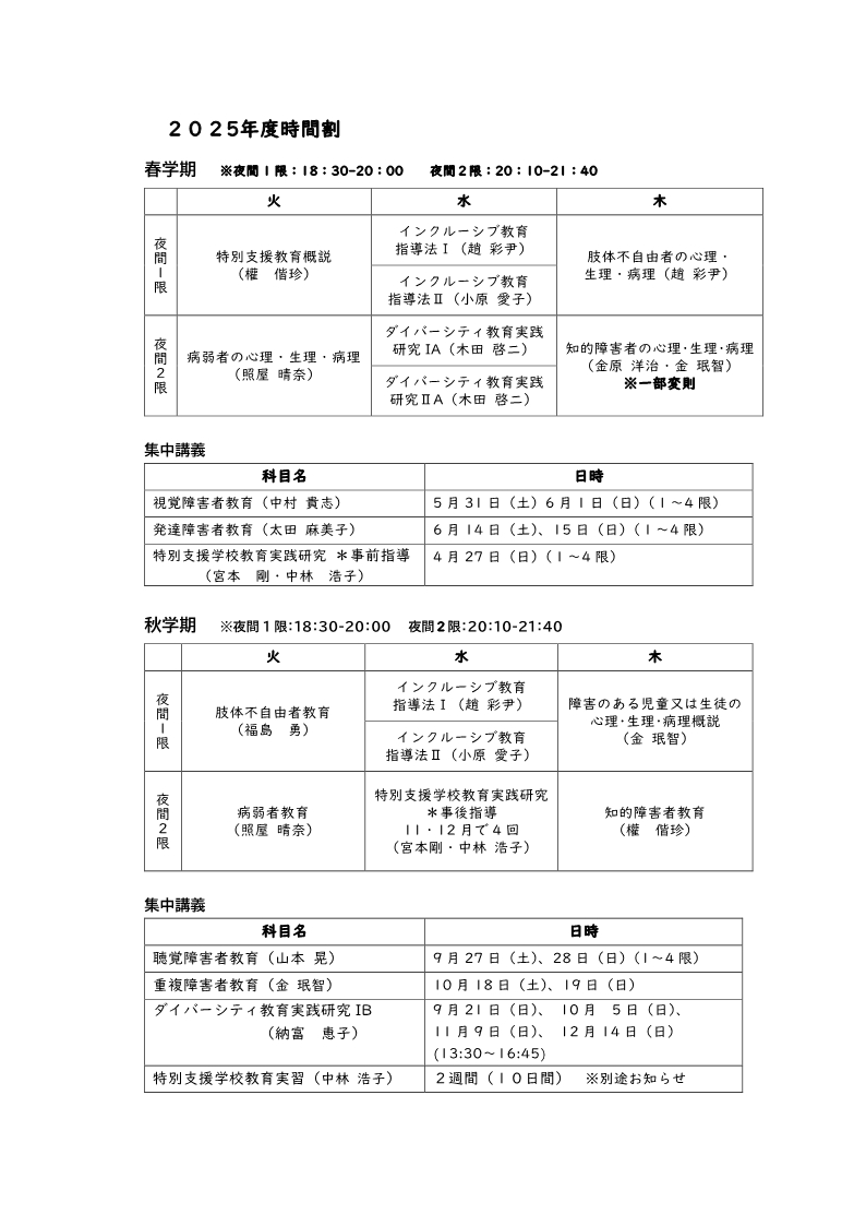 2025年度特別專業科時程表